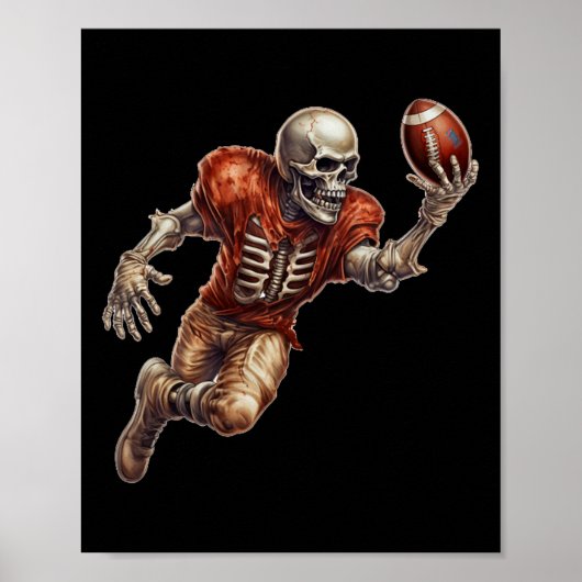 Speel Football Cool Touchdown Halloween Poster (Voorkant)
