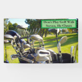 Speel geen Golf met Steven, grappige banner (Horizontaal)