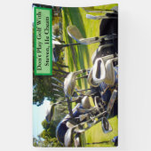 Speel geen Golf met Steven, grappige banner (Verticaal)