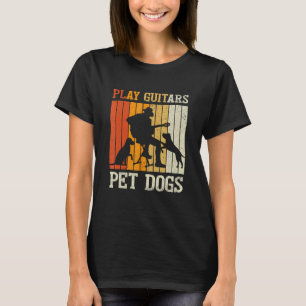 Speel Gitaren Huisdier Hond Retro Muziek Gitarist T-shirt
