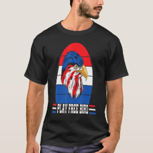 Speel Gratis Vogel Patriottische Amerikaanse Zeear T-shirt
