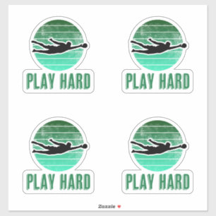 Speel Hard Football (Voetbal) Goalie Design Sticker