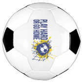 Speel hard of ga naar de webblauwe gele grafische  voetbal (Gedraaid)