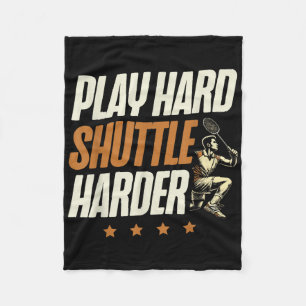 Speel Hard Shuttle Harder Badminton Speler Shuttle Fleece Deken