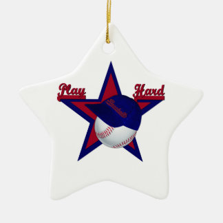 Speel Harde Softball en Pet Star Ornament