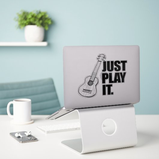 Speel het gewoon af Sticker (Laptop op bureau)