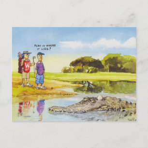 Speel het waar het ligt briefkaart