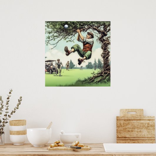 Speel het waar het ligt - Golf Art Print (Keuken)