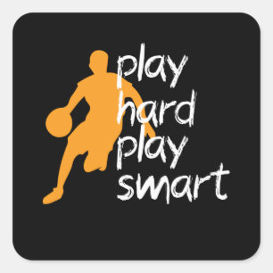 speel je beste basketbal vierkante sticker
