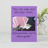 Speel kaarten - Niet bedriegen, uitnodigingen (Staand voorkant)