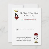 Speel kaarten, Vegas bruiloft monogram RSVP (Achterkant)