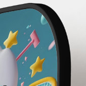 Speel. Lach. Win! – Minimaal Kawaii Pickleball Pad Pickleball Paddle (Links Detail)