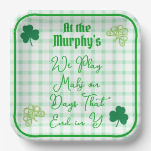 Speel Mahjong Days End Y Watercolor Shamrocks Papieren Bordje
