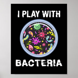 Speel met bacterie microbiologie poster