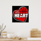 Speel met hart Basketball-Poster Poster (Keuken)