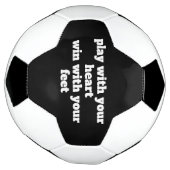 Speel met je hart aangepaste slogan voetbal (Gedraaid)