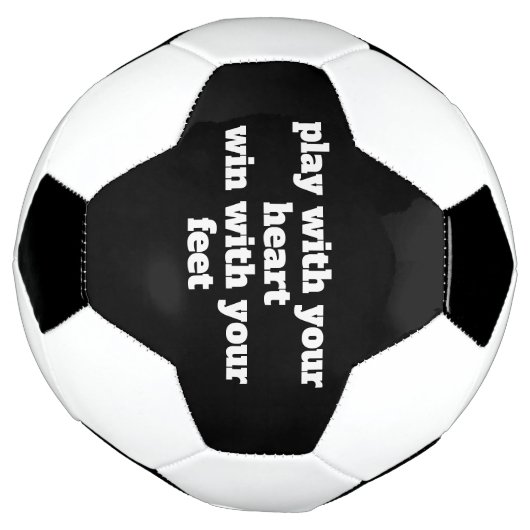 Speel met je hart aangepaste slogan voetbal (Gedraaid)
