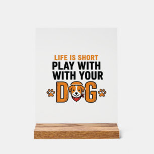 Speel Met Je Hond Grappige Vintage Gravure Ontwerp Acryl Bord