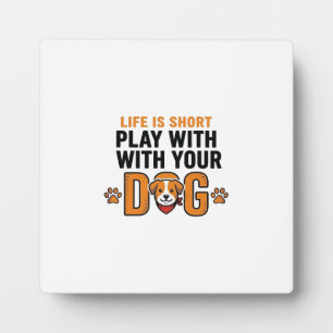 Speel Met Je Hond Grappige Vintage Gravure Ontwerp Fotoplaat