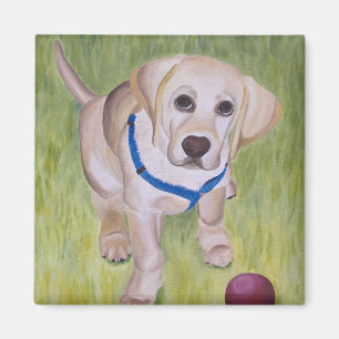 Speel met mij. Yellow Labrador Retriever Magnent Magneet