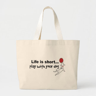 Speel met uw hond grote tote bag