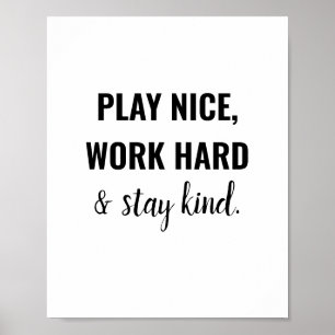 Speel Nice Kind afspeelkamer Onderwijs Poster