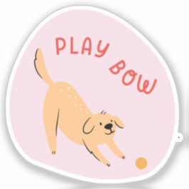 Speel nu schattig geïllustreerde hond roze sticker