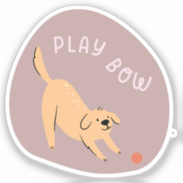 Speel nu schattige geïllustreerde hond herfst sticker
