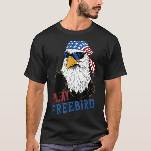 Speel op 4 juli vrijgevige vogelarend Mullet Ameri T-shirt (Voorkant)