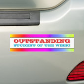 Speel "OUTSTANDING STUDENT VAN DE WEEK!" Bumpersticker (Op auto)