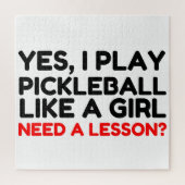 Speel Pickleball als een meisje dat les nodig heef Legpuzzel (Verticaal)