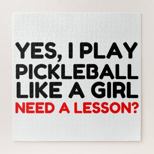 Speel Pickleball als een meisje dat les nodig heef Legpuzzel (Verticaal)