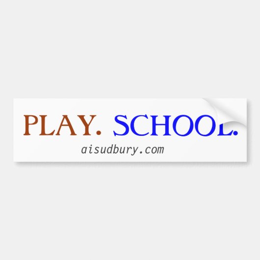 speel. school. bumpersticker (Voorkant)