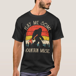 Speel wat bergmuziek Grappige Bigfoot-gitaar T-shirt