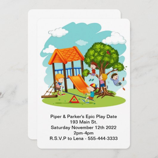 Speelafspraak kaart (Voorkant / Achterkant)