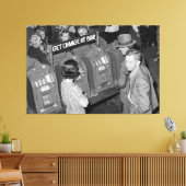  speelautomaten - Las Vegas 1940 Canvas Afdruk (Insitu (Woonkamer))