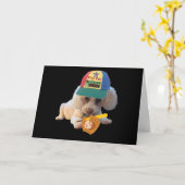 Speelbal Poodle Wenskaart Kaart (Gele Bloem)