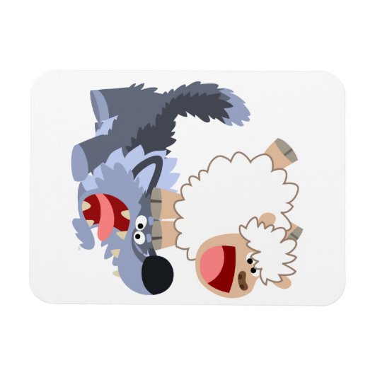 Speelbare Cartoon schaap en Wolf Flexible Magnet Magneet (Horizontaal)