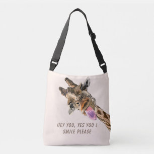 Speelbare Giraffe met Tongue Out Crossbody Bag Tas