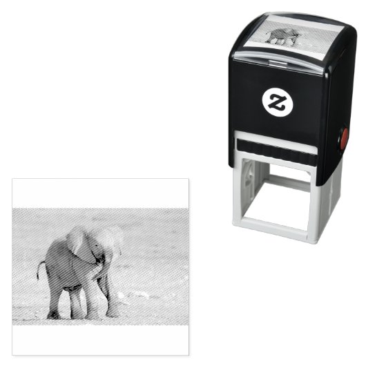 Speelbare jonge olifant  zelfinktende stempel (In situ)