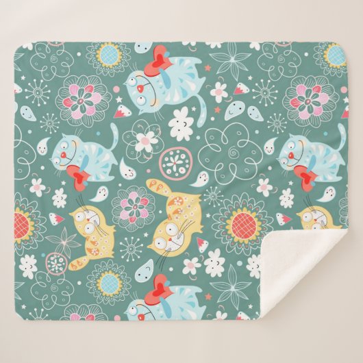 Speelbare katten sherpa deken (Voorkant (horizontaal))