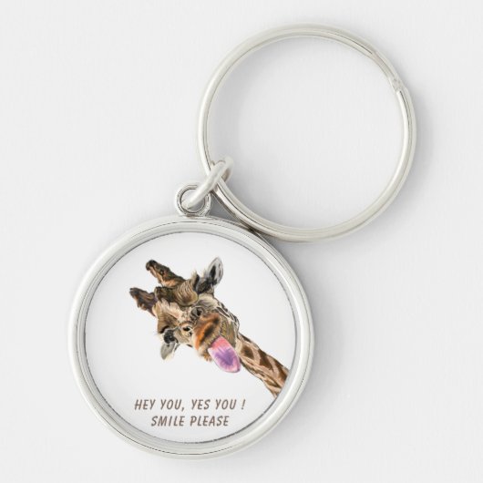 Speelbare Sleutelhanger Happy Giraffe Tongue uit - (Voorkant)