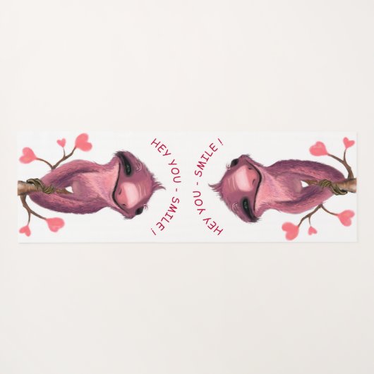 Speelbare Sloth Yoga Mat Smile - Jouw tekst - Colo (Achterkant (horizontaal))
