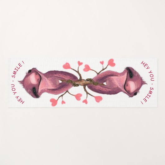 Speelbare Sloth Yoga Mat Smile - Jouw tekst - Colo (Voorkant (horizontaal))