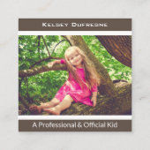 Speeldatum meisjes vierkante visitekaartje (Achterkant)