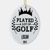 Speelde veel Golf & Custom Name Keramisch Ornament (Rechts)