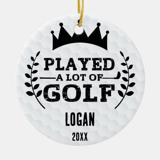 Speelde veel Golf & Custom Name Keramisch Ornament (Voorkant)