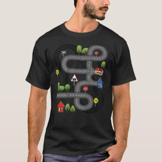 Speelgoed afspelen achterontwerp autotrein t-shirt