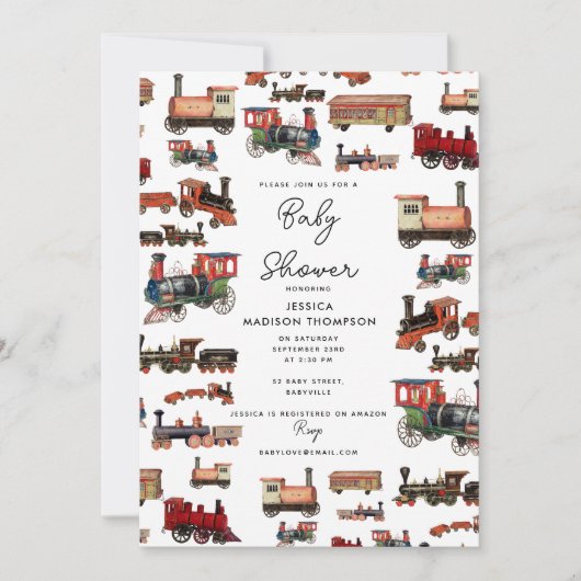  Speelgoed Baby shower van treinen Kaart (Voorkant)