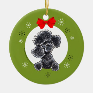 Speelgoed Black Poodle-kerstkast Keramisch Ornament